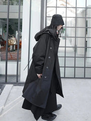 Longline Hooded Trench Long Coat