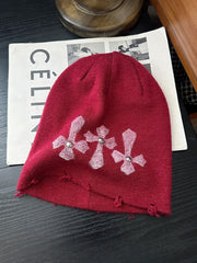 Versatile Punk Dark Solid Knit Hat