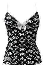 Skull Print Bow Detail Tank Top