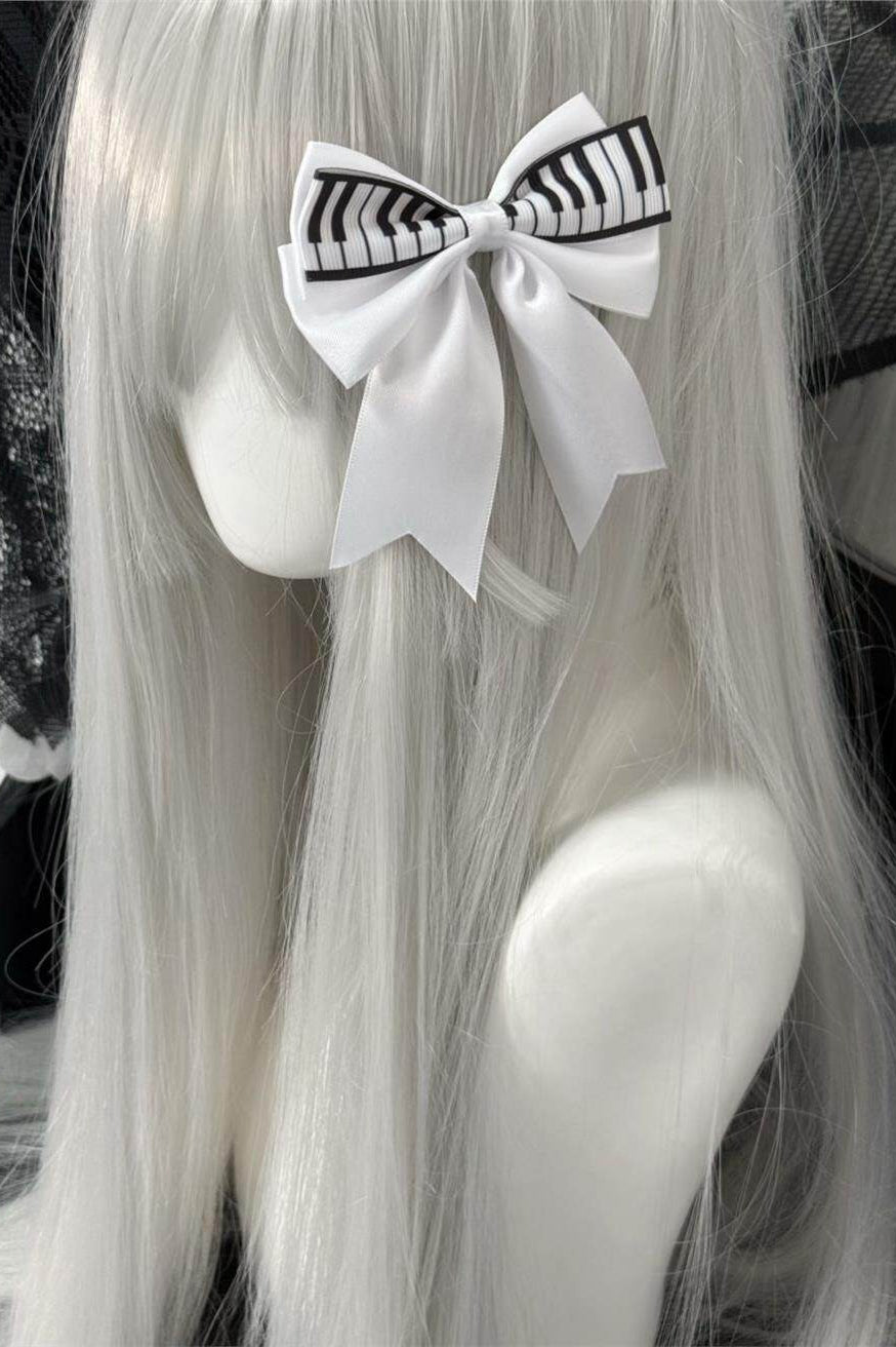 Gothic Piano Key Bow Hair Accs