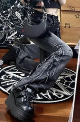 Vintage Distressed Flare Pants