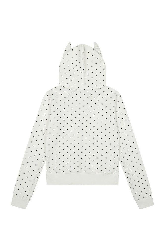Vintage Polka Dot Harajuku Zip-Up Hoodie