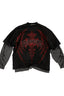Gothic Scarlet Mystery Texture Layered T-shirt