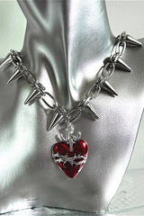 Vintage Gothic Heart Stud Choker Necklace