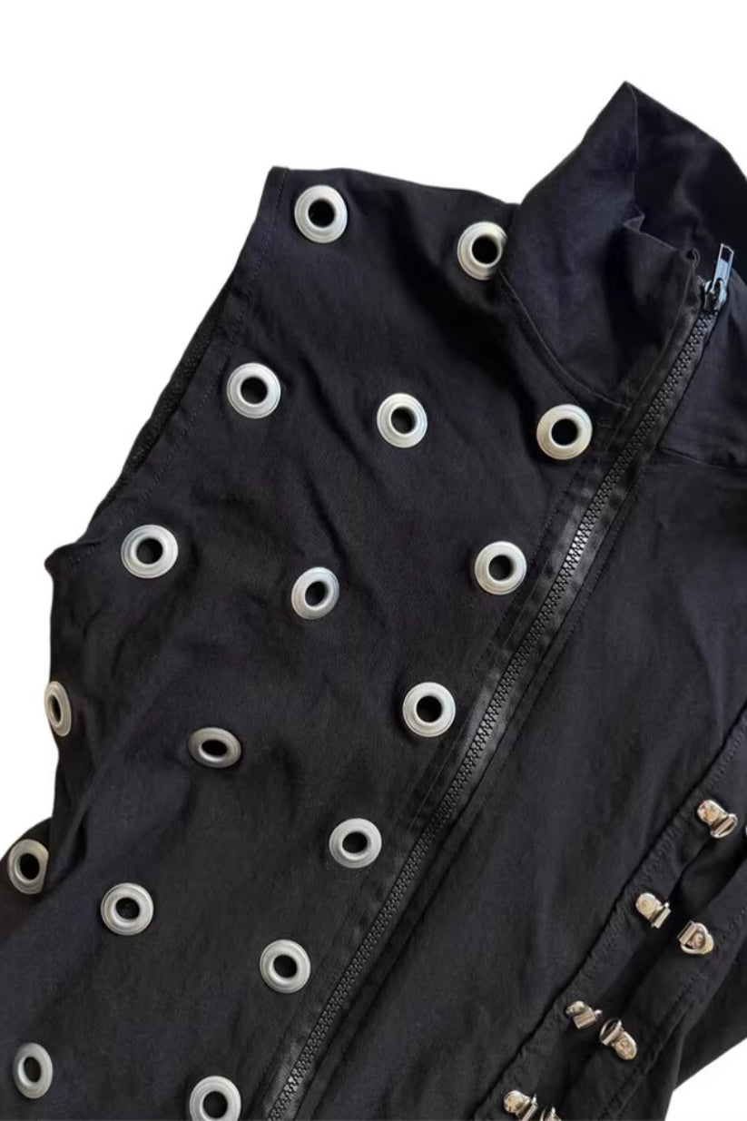 Gothic Grommet Sleeveless Vest Top
