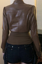 Stand Collar Fitted Zip Jackets