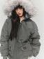 Single-Breasted Casual Hooded Parka Coat