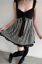 Bow Stripe Sailor Style Mini Dress