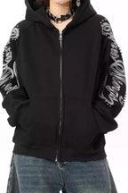 Scroll Sleeve Zip Up Hoodies