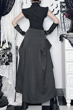 Gothic Convertible Stripe Party Maxi Skirt