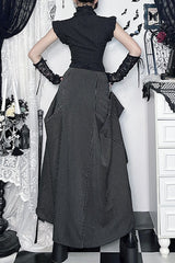 Gothic Convertible Stripe Party Maxi Skirt
