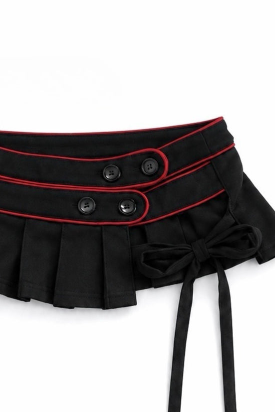Adjustable Buckle Belt Mini Skirt