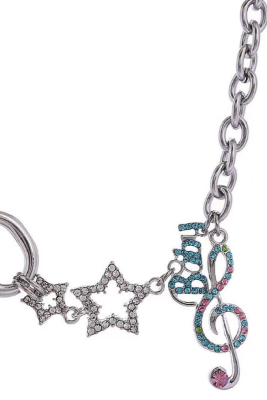 Y2K Punk Chic Star Multi Layer Rhinestone Necklace