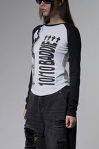 Contrast Raglan Vertical Graphic Sweatshirt