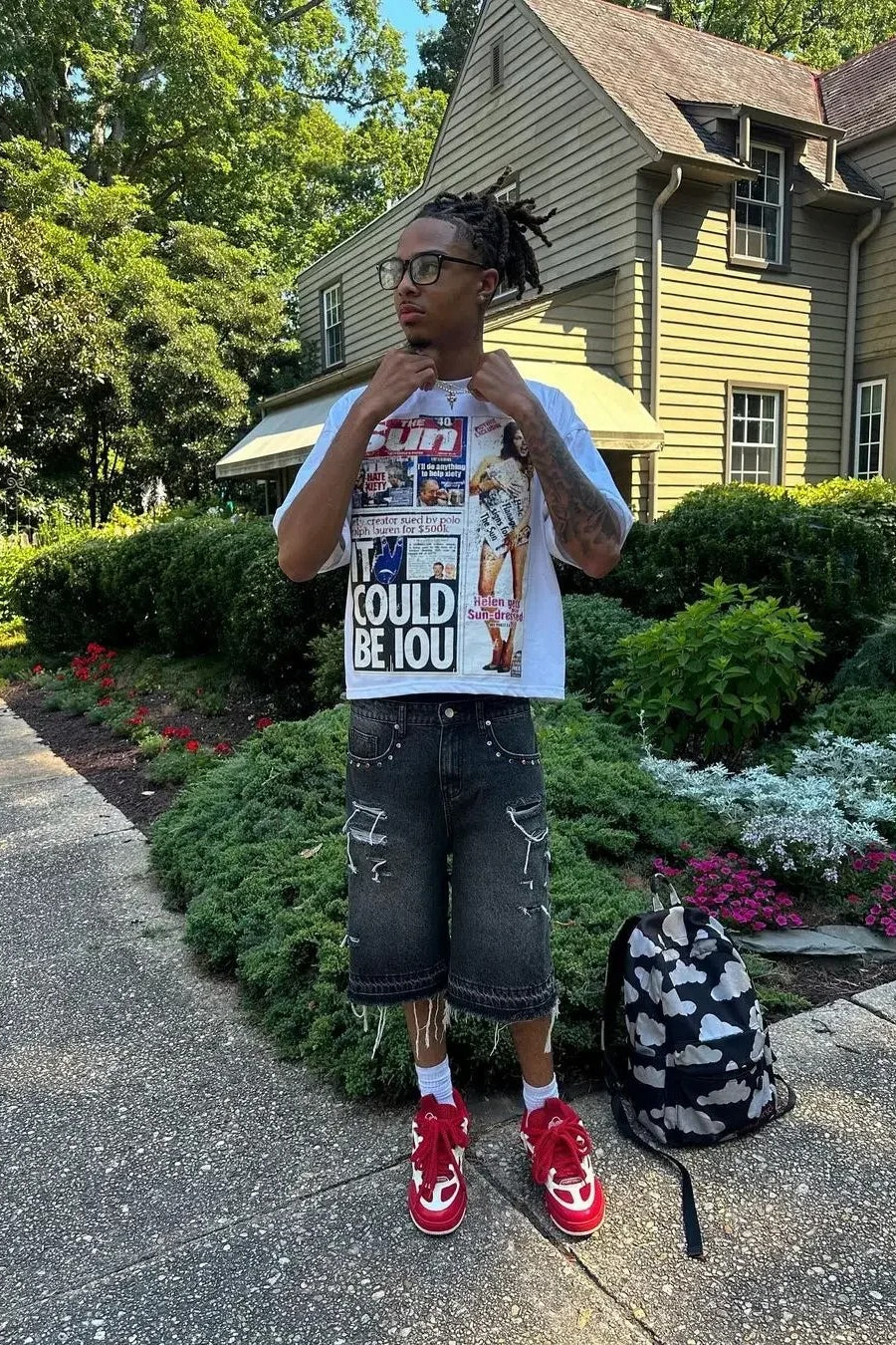 Trendy Harajuku Horror Print Short Sleeve T-shirt