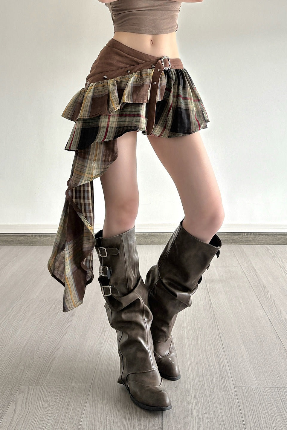 Street Punk Wasteland Patchwork Mini Skirt