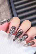 Gothic Zebra Print Dark Press On Nails