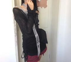 Tattoo Print Knit Top