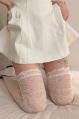 Lace Ruffle Pastel Fishnet Socks