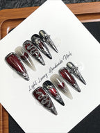 Dark Snake Pattern Gothic Press On Nails