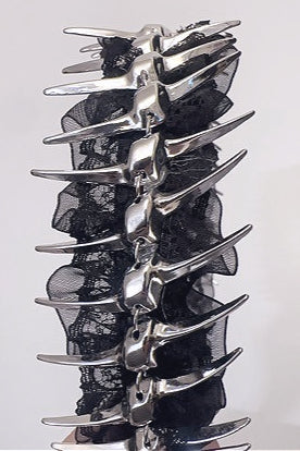 Dark Lace Metal Spine Headband Hair Accs