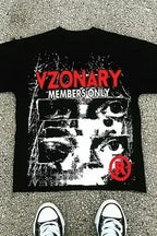 Trendy Harajuku Horror Print Short Sleeve T-shirt