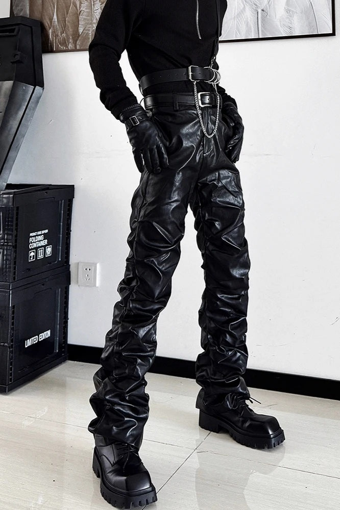 Cyberpunk Rock Ruched Stacked Pants Main image