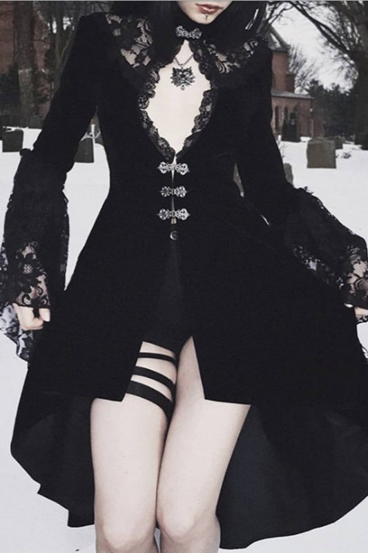 Gothic Lace Cutout Lantern Sleeve Dress Secondary image