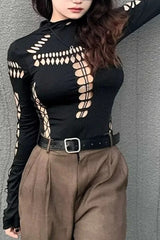 Punk Y2K High Street Aesthetic Mesh Top