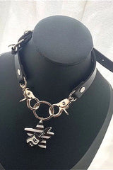 Punk Star Bass Metal Choker Necklace