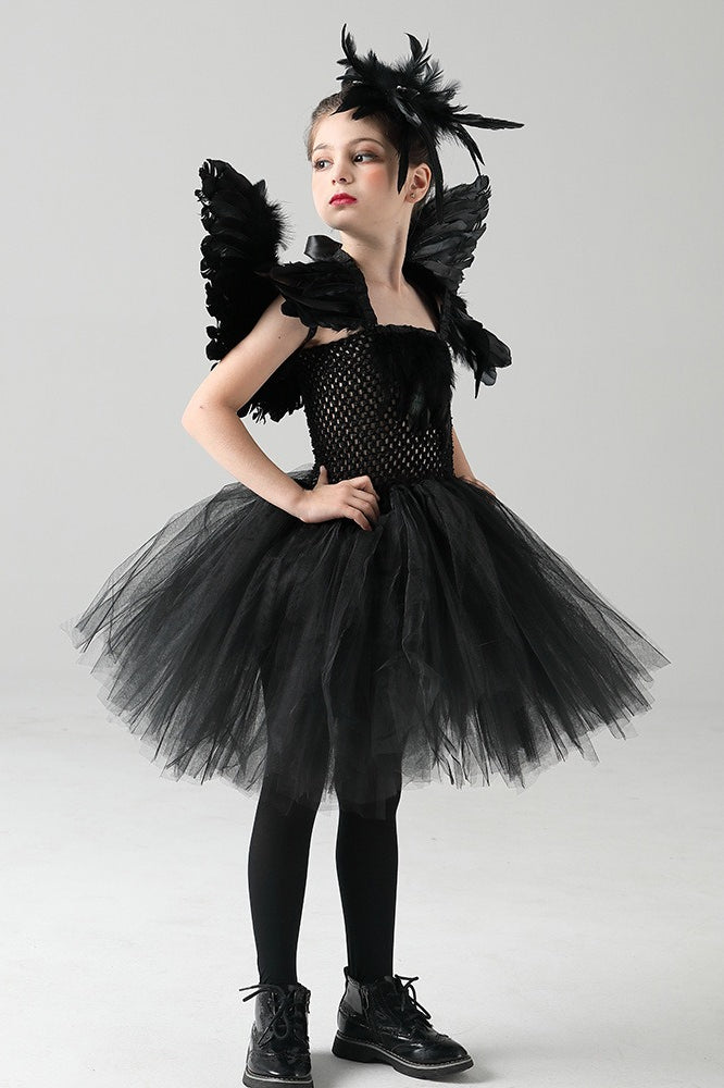 Black Swan Dress Kid Halloween Costume Secondary image