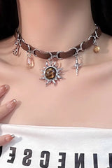 Vintage Mystic Astrology Choker Necklace