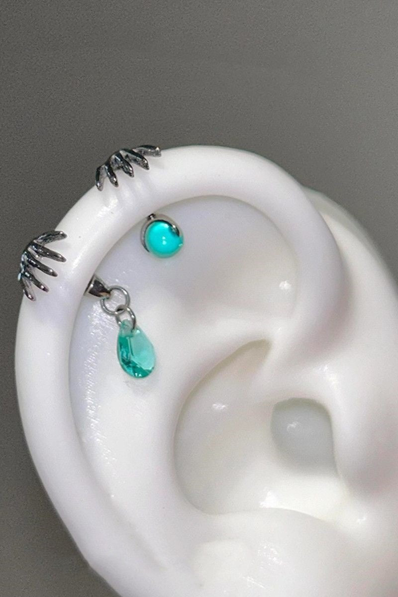 Claw Detail Colored Drop Earrings
