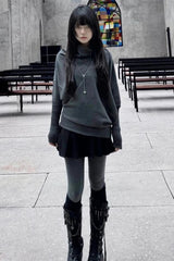 Y2k Vintage Batwing Sleeve Slim Solid Knit Top