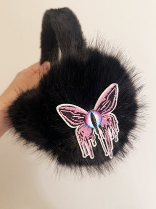Dark Y2K Punk Butterfly Fuzzy Earmuff Main image