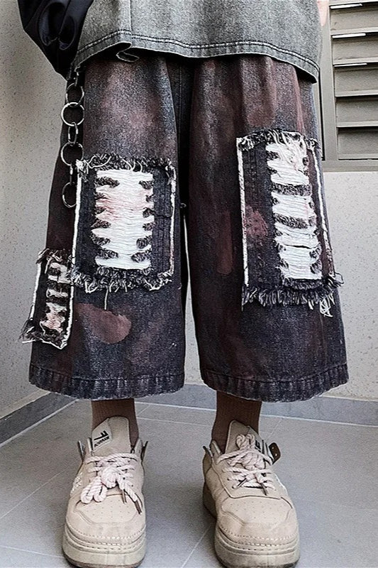 Vintage Loose Wide Leg Denim Shorts