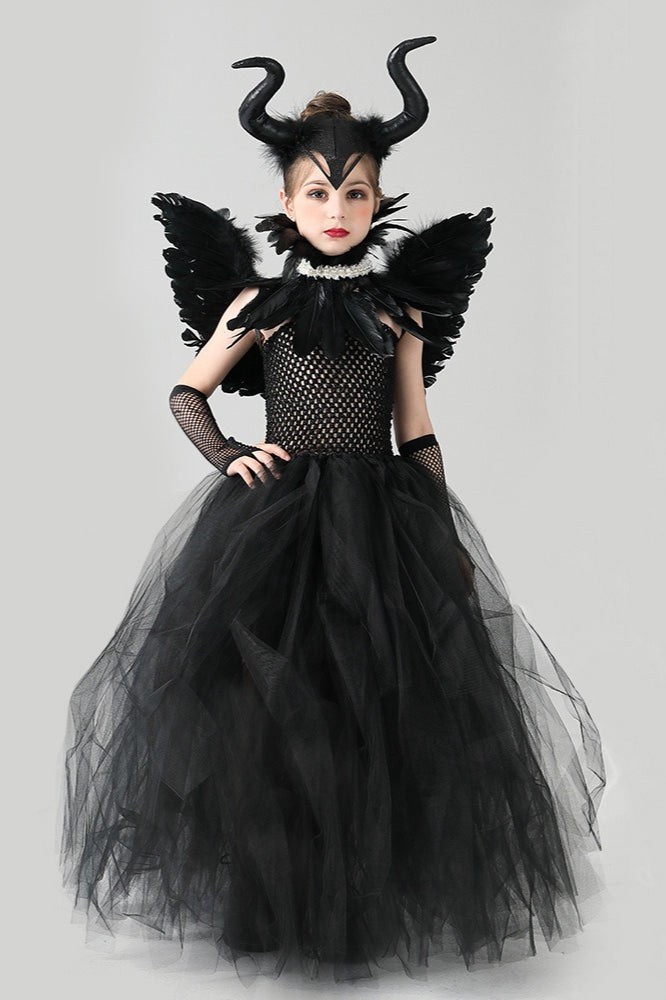 Evil Queen Gown Kid Halloween Costume Main image