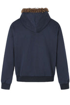 Flag Graphic Fluffy Trim Hoodies