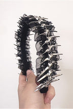 Dark Lace Metal Spine Headband Hair Accs