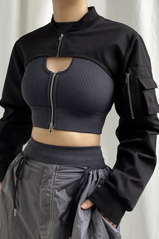 Ultra Cropped Utility Zip Jackets