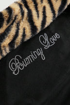 Fuzzy Leopard Trim Tube Crop Top