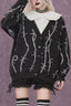 Barbed Wire Pattern Button Sweaters
