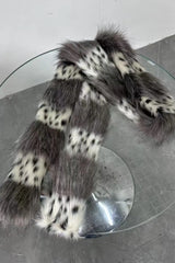Leopard Print Y2K Faux Fur Scarf