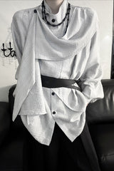 Vintage Asymmetrical Patchwork Blouse