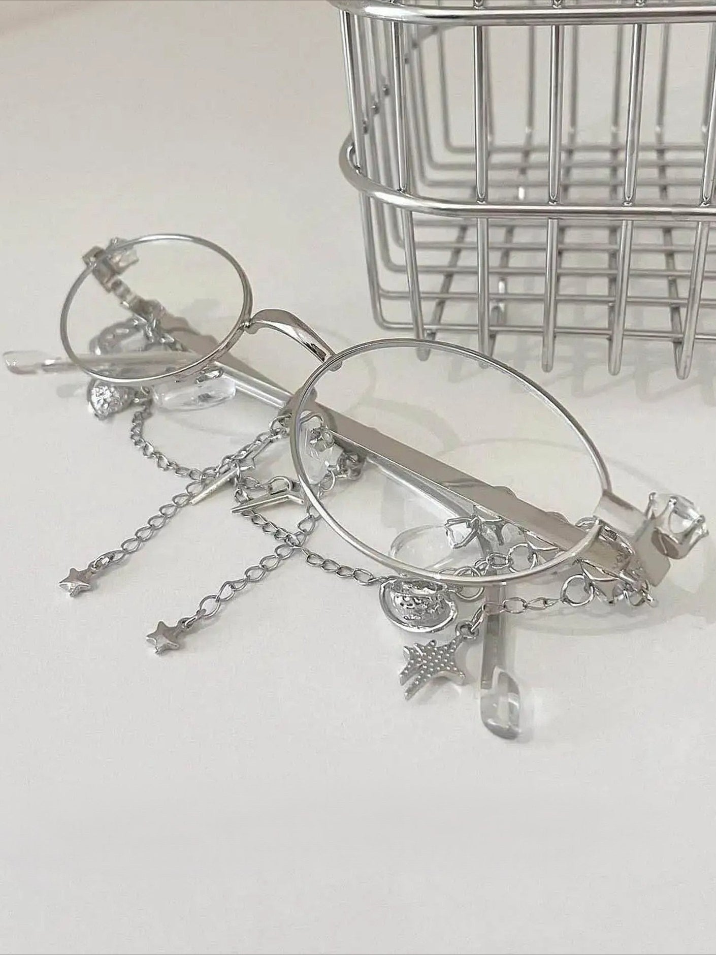 Y2K Rhinestone Chain Glasses
