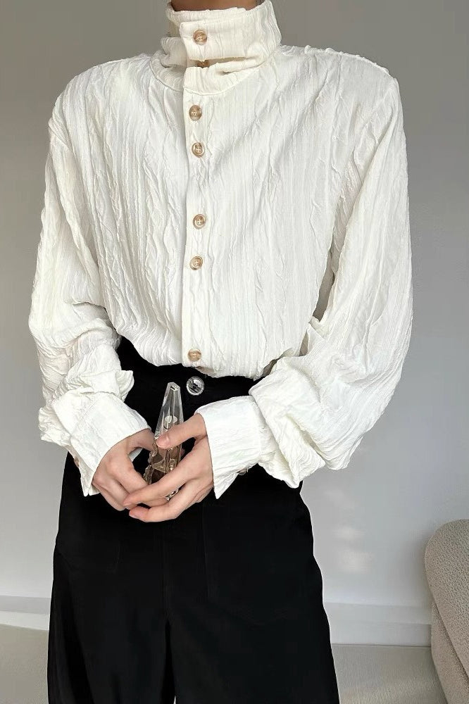 Gothic Mandarin Collar Long Sleeve Blouse Main image