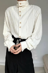 Gothic Mandarin Collar Long Sleeve Blouse