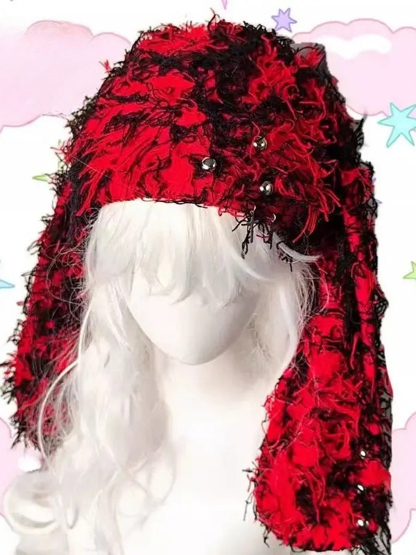 Harajuku Y2K Punk Rivet Rabbit Ear Hat Secondary image