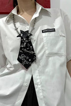Punk Gothic Star Denim Tie Necklace