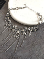 Layered Star Tassel Clavicle Necklace